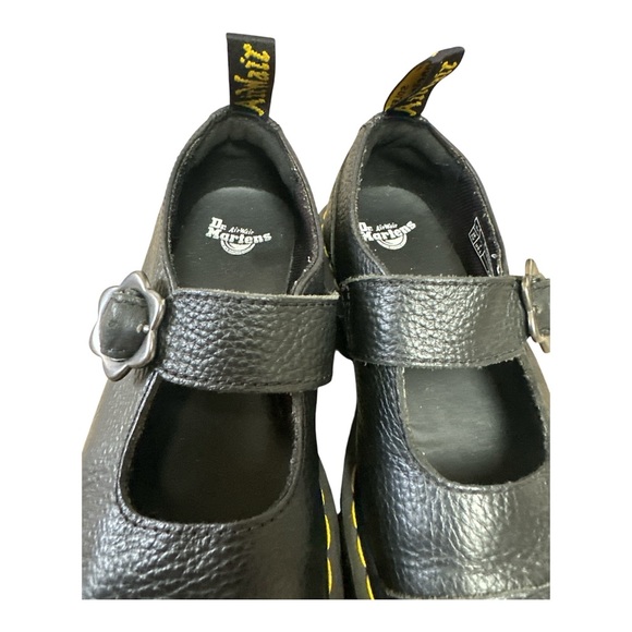 Dr. Martens ADDINA Flower Women’s Buckle Leather Platform Shoes Black Size 7 - Picture 10 of 14
